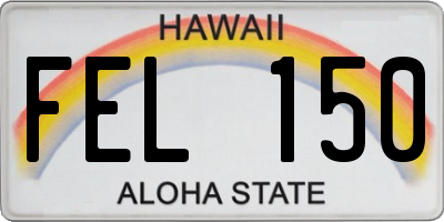 HI license plate FEL150