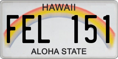 HI license plate FEL151