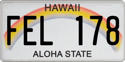 HI license plate FEL178