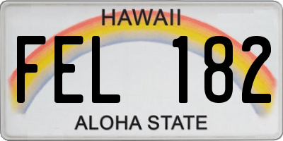 HI license plate FEL182