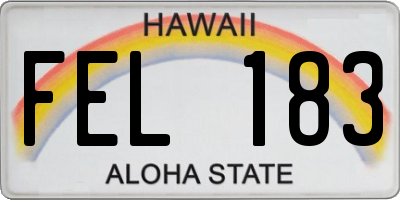 HI license plate FEL183