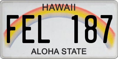 HI license plate FEL187
