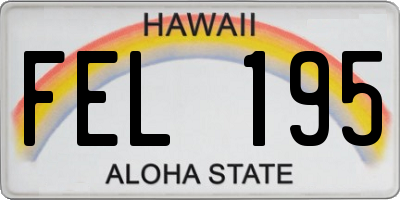 HI license plate FEL195