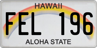 HI license plate FEL196