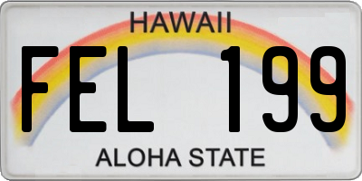 HI license plate FEL199