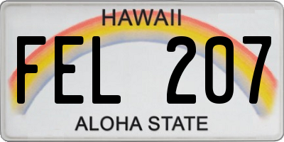 HI license plate FEL207