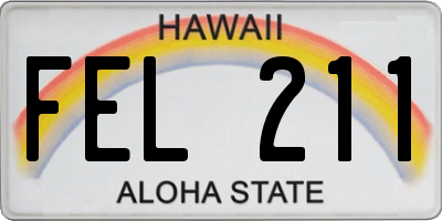 HI license plate FEL211