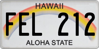 HI license plate FEL212