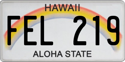 HI license plate FEL219