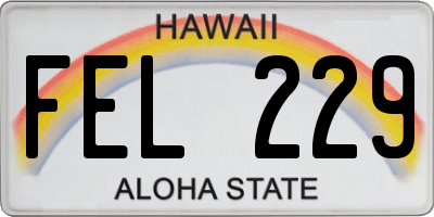 HI license plate FEL229