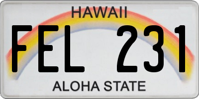 HI license plate FEL231