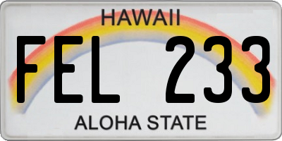 HI license plate FEL233