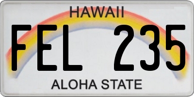 HI license plate FEL235