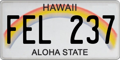 HI license plate FEL237