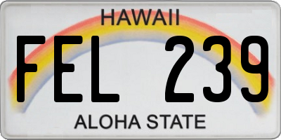 HI license plate FEL239