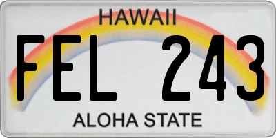 HI license plate FEL243