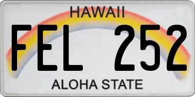 HI license plate FEL252