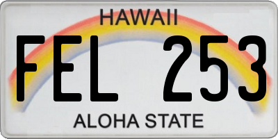 HI license plate FEL253
