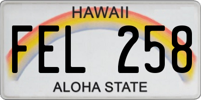 HI license plate FEL258