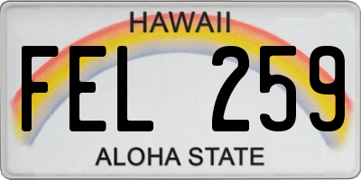 HI license plate FEL259