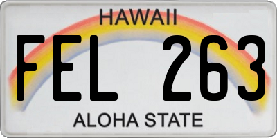 HI license plate FEL263