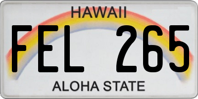 HI license plate FEL265