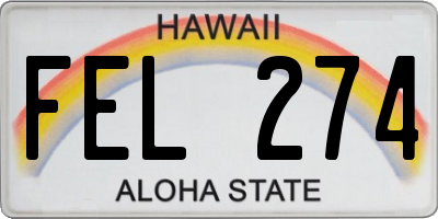 HI license plate FEL274