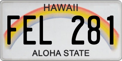 HI license plate FEL281