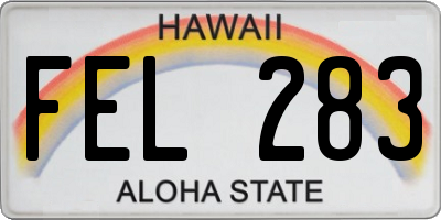 HI license plate FEL283