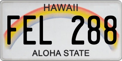 HI license plate FEL288