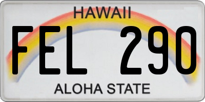 HI license plate FEL290