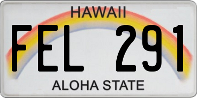 HI license plate FEL291