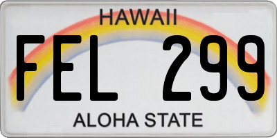 HI license plate FEL299