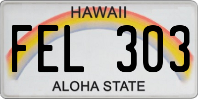HI license plate FEL303