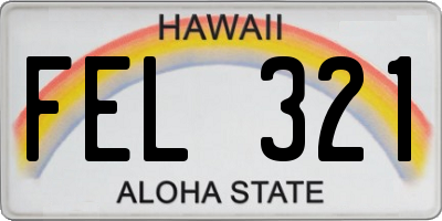 HI license plate FEL321