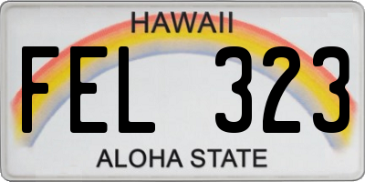 HI license plate FEL323
