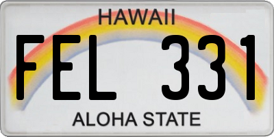 HI license plate FEL331