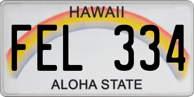 HI license plate FEL334
