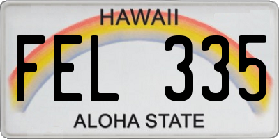 HI license plate FEL335