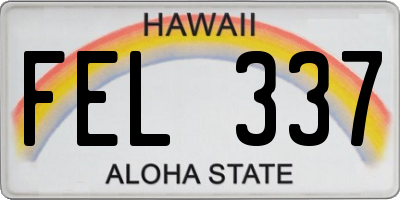 HI license plate FEL337