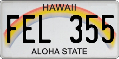 HI license plate FEL355