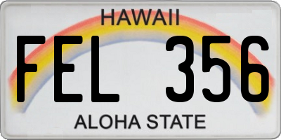 HI license plate FEL356