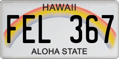 HI license plate FEL367