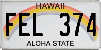 HI license plate FEL374