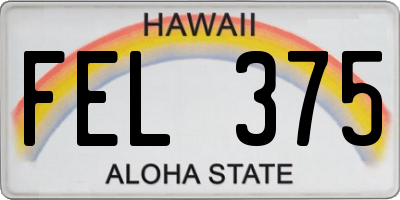 HI license plate FEL375