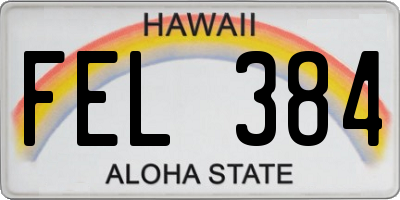 HI license plate FEL384
