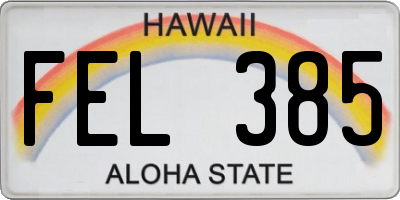 HI license plate FEL385