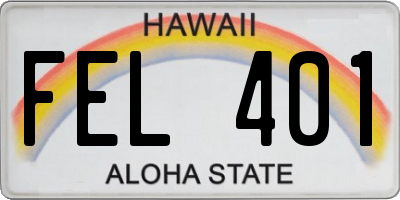 HI license plate FEL401