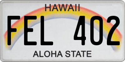 HI license plate FEL402