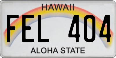 HI license plate FEL404